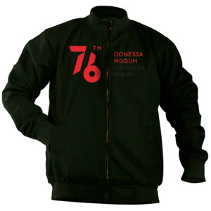 Jaket Bomber Kaos 76th  Indonesia Tangguh Indonesia Tumbuh