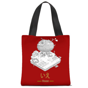 Tas Tote Fullprint Simple Art - House bag