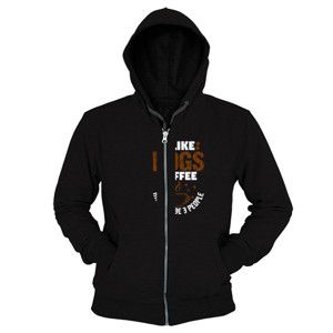 Hoodie Zipper I Like Dogs Coffee