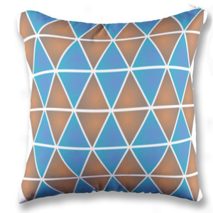 Bantal Motif Segitiga Biru Dan Coklat