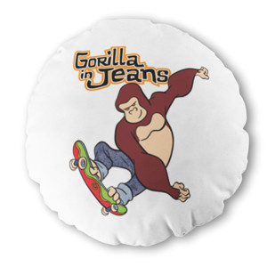Bantal Bulat Bantal bulat Gorilla in Jeans
