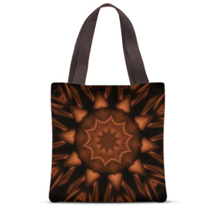 Tas Tote Fullprint Bunga Coklat