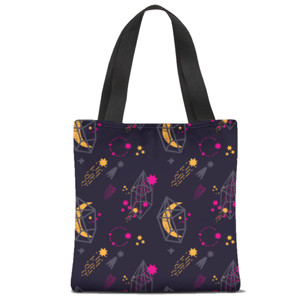 Tas Tote Fullprint Crescent and Stars