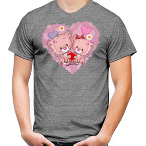 Kaos Cute Cat In love