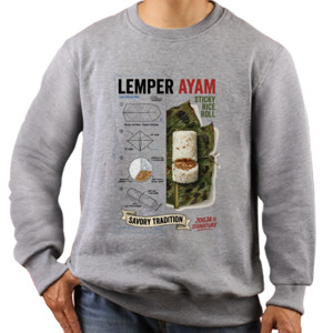 Jaket Sweater tari piring, sumatra barat, minangkabau, seni buda