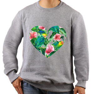 Jaket Sweater tropical leaf