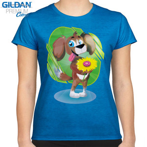 Kaos Dog Gives Sun Flower - Kaos Anjing Bunga Matahari