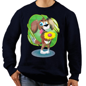 Jaket Sweater Dog Gives Sun Flower - Kaos Anjing Bunga Matahari