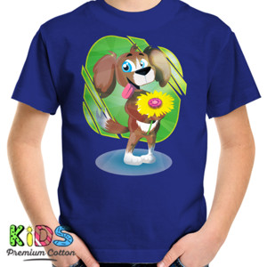 Kaos Dog Gives Sun Flower - Kaos Anjing Bunga Matahari