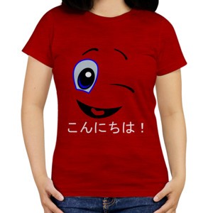 Kaos kaos tulisan jepang konnichiwa