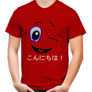 Kaos kaos tulisan jepang konnichiwa
