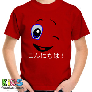 Kaos kaos tulisan jepang konnichiwa