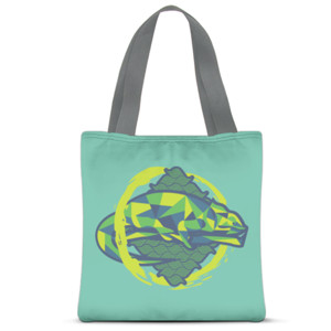 Tas Tote Fullprint Dramatic Color Polygonal Chameleon