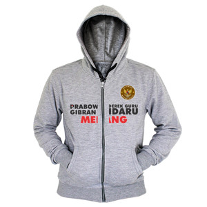 Hoodie Zipper Kaos Relawan Ndari | Nderek Guru | Prabowo Gibran
