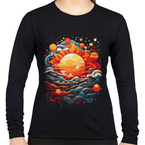 Kaos Sweater Pria Wanita Keren Matahari Jepang Galaksi