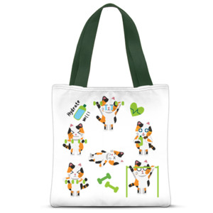 Tas Tote Fullprint Kitty Exercise - Mercy Please
