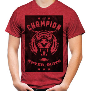 Kaos A CHAMPION NEVER QUITS merah