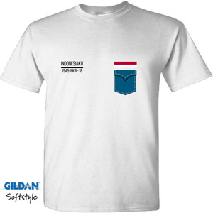 Kaos Baju Kaos Merah-Putih Pocket & Name