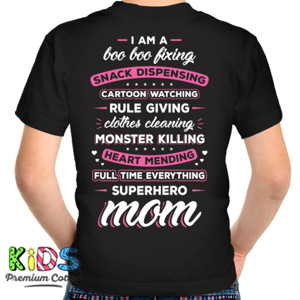 Kaos SUPERHERO MOM back print