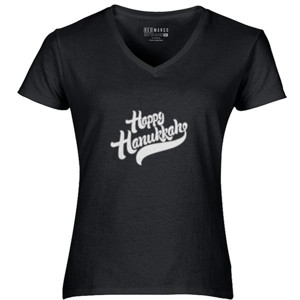 Kaos Happy Hanukkah Dand Drawn