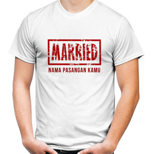 Kaos Married + Nama Pasangan  (Red)