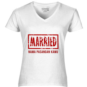 Kaos Married + Nama Pasangan  (Red)