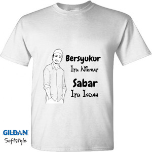 Kaos Baju Pria Tentang Bersyukur dan Sabar