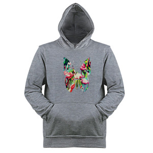 Jaket Hoodie tropical flamingo bird