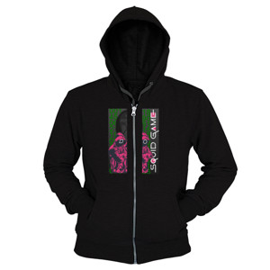 Hoodie Zipper Baju front squid game