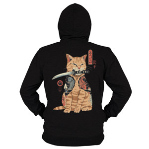Hoodie Zipper Yakuza Cat depan belakang
