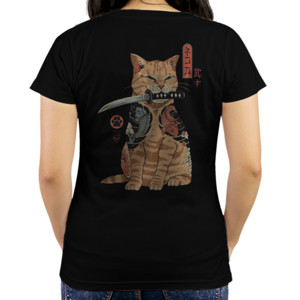 Kaos Yakuza Cat depan belakang