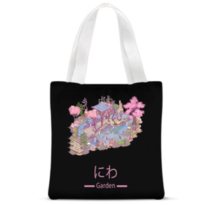 Tas Tote Fullprint Simple Art - Garden of Peace bag
