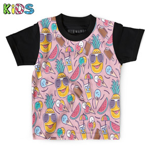 Kaos Anak Full-Print Nanas dan semangka pattern