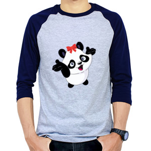 Kaos Raglan Couple Panda - Wanita