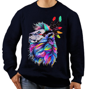 Jaket Sweater Lion Watercolor