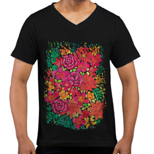 Kaos  Wanita Hitam Wildflower