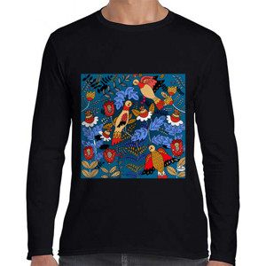 Kaos Lengan Panjang Burung Jingga