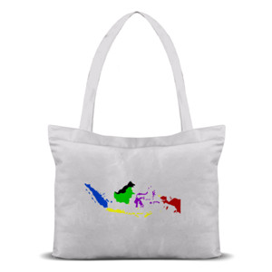 Tas Tote Peta Indonesia Berwarna