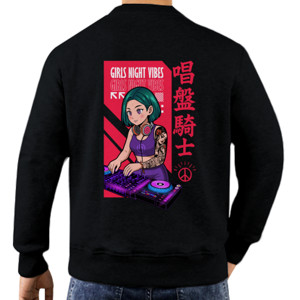 Jaket Sweater Kaos DJ Anime Girls Night Vibes – Streetwear Unise
