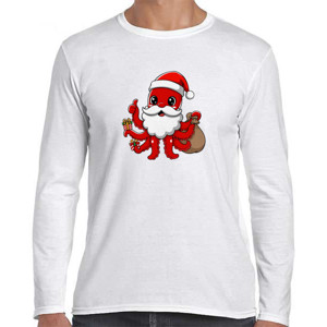 Kaos Kaos Natal Santa Octopus