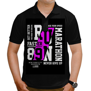 Kaos Polo Faster run marathon pink