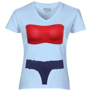 Kaos Bikini Biru Berenda