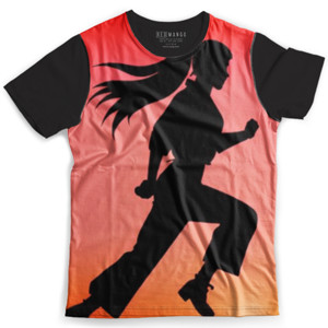 Kaos Fullprint Silhouette of Running Girl