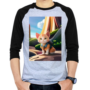 Kaos Raglan Kucing berpetualang