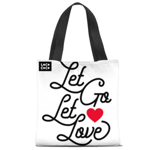 Tas Tote Fullprint #LetGoandLetLove tote bag