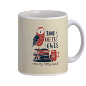 Mug books coffee owls