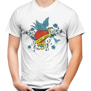 Kaos Distro Burung Merpati dan Hati