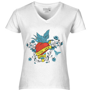 Kaos Distro Burung Merpati dan Hati