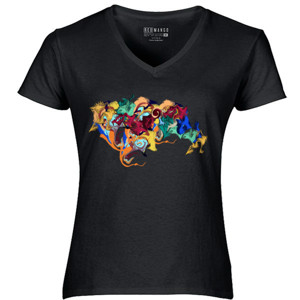 Kaos Peta Asia Abstrak Colorfull