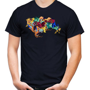 Kaos Peta Asia Abstrak Colorfull